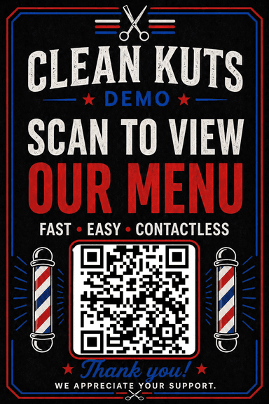 Clean Kuts QR flyer