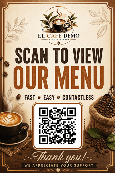 El Cafe QR flyer